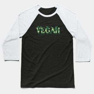 Vegan Letters with Plants Baseball T-Shirt